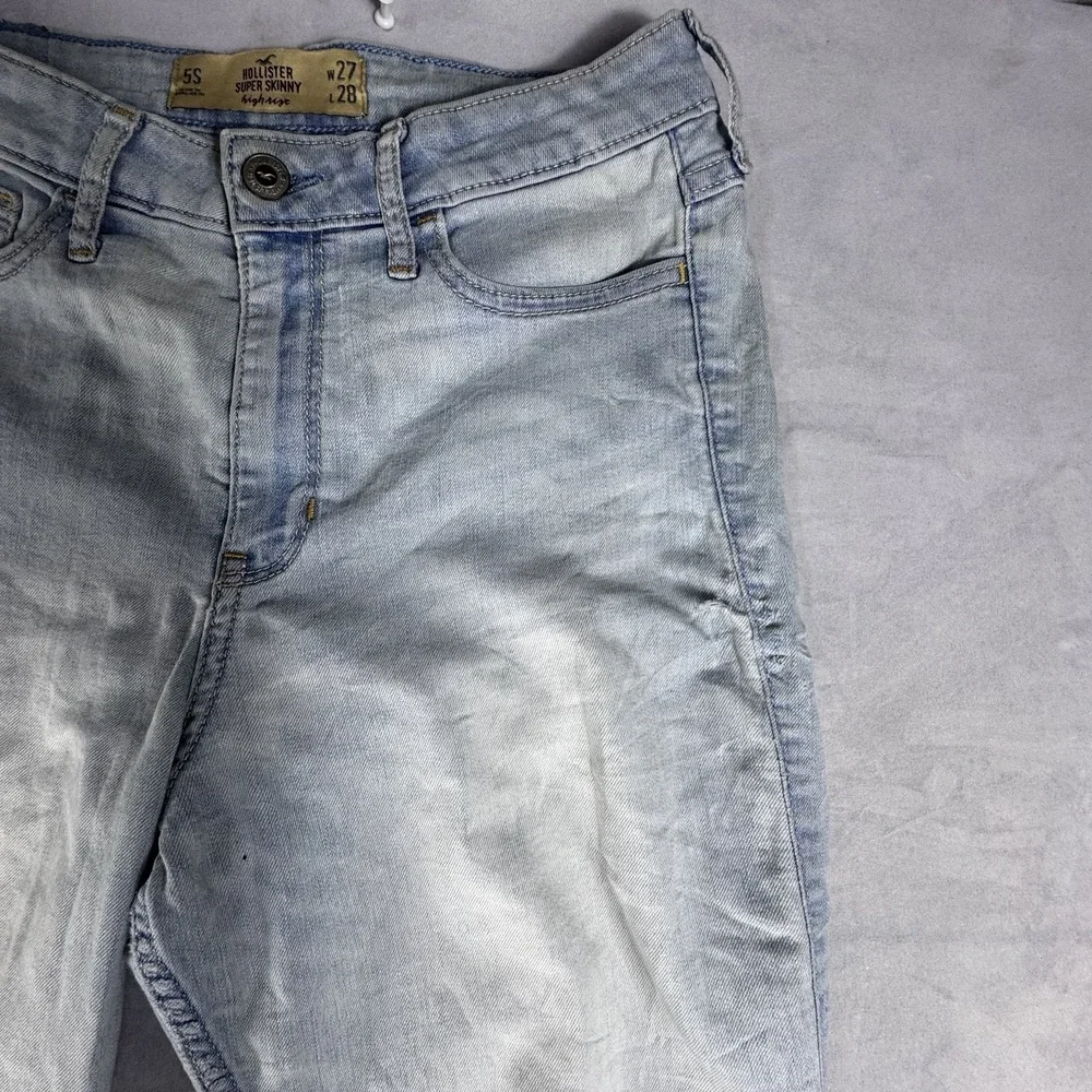 Hollister Womens Super‎ Skinny Jeans Light Blue 5-Pockets High Rise Slim Fit 5S
